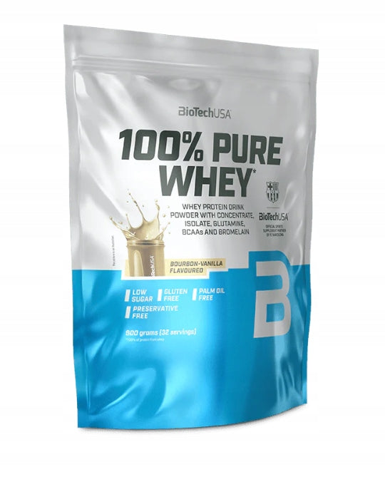 BIOTECHUSA 100% PURE WHEY 900G PROTEIN WPC WPI CONDITIONER VANILLA BOURBON Expiration date at least six months from the date of purchase