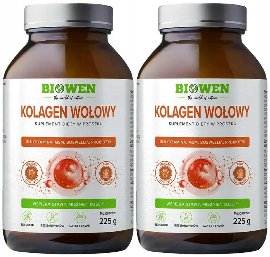 BIOWEN BEEF COLLAGEN 225 G type I, II, III Skin Joints Bones powder