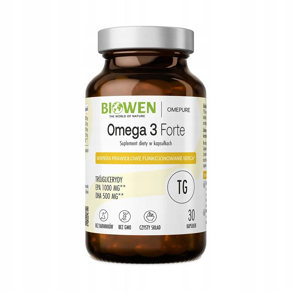 BIOWEN Omega 3 Forte 1000 mg EPA 500 mg DHA Triglycerides Immunity 30 kaps