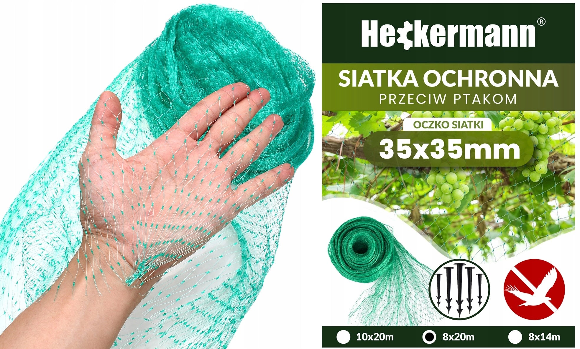 BIRD NET AGAINST BIRDS PROTECTIVE LARGE VERY POWERFUL UV FILTER 8x20m Certificates of conformity CE