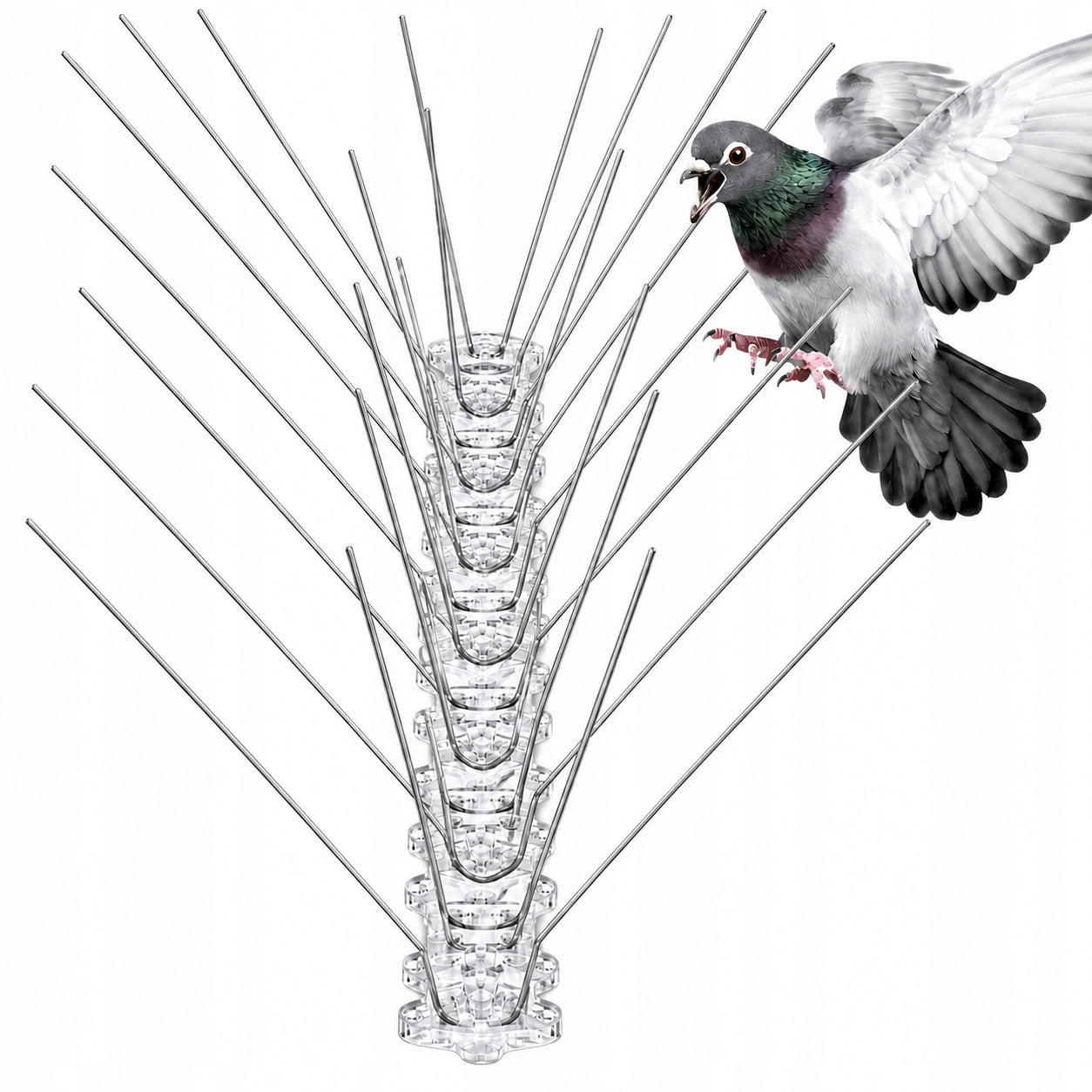 BIRD SPIKES PIGEONS VERY DENSE REPELLENT STAINLESS 40 SPIKES 50cm Manufacturer code kolce na ptaki bardzo gęste nierdzewne 50 cm