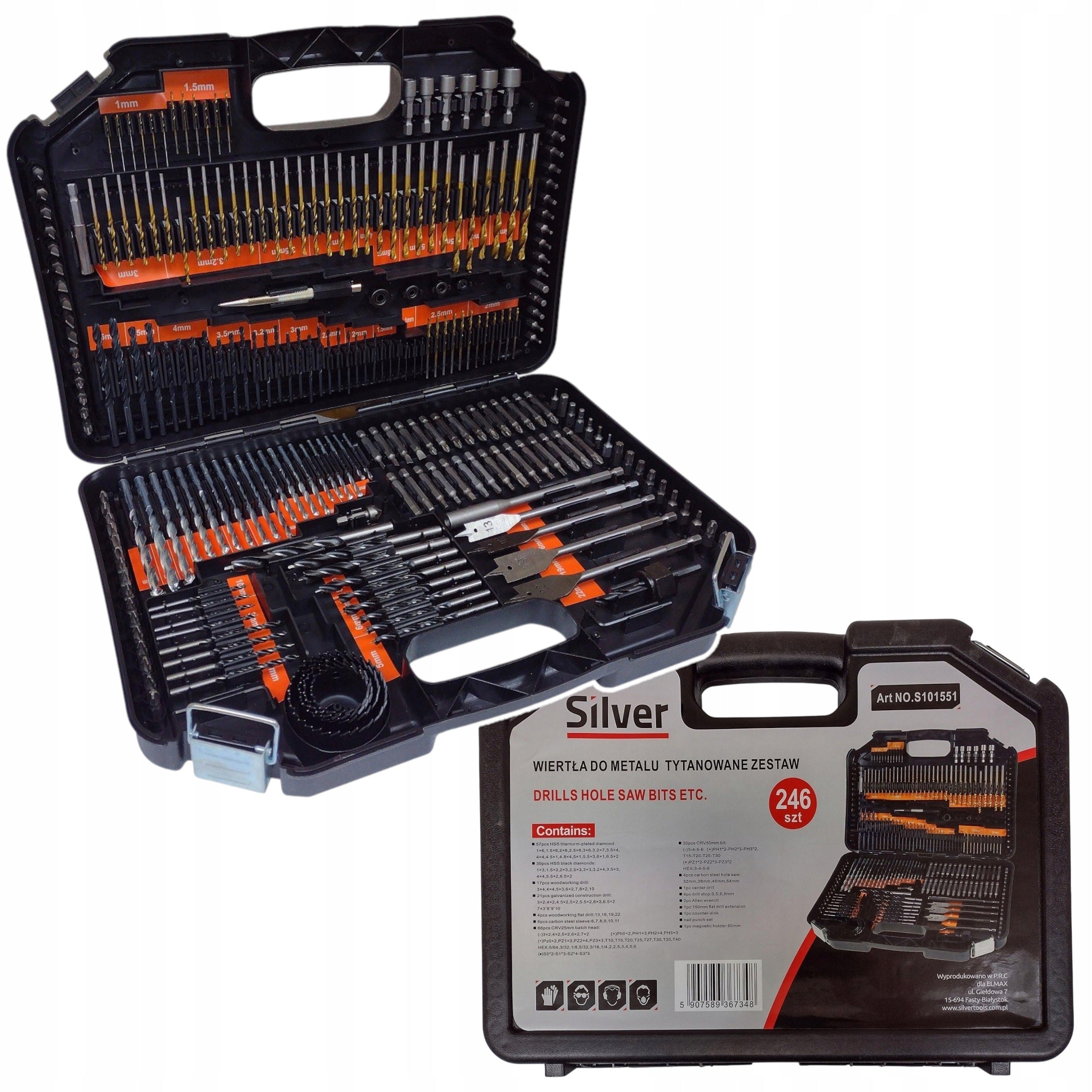 BIT DRILL BIT SET 240EL FOR DRILL METAL WOOD CONCRETE FORAMINIFERA COBALT