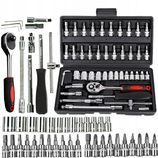BIT SOCKET WRENCH SET RATCHET ADAPTERS SOCKET WRENCHES 46PCS