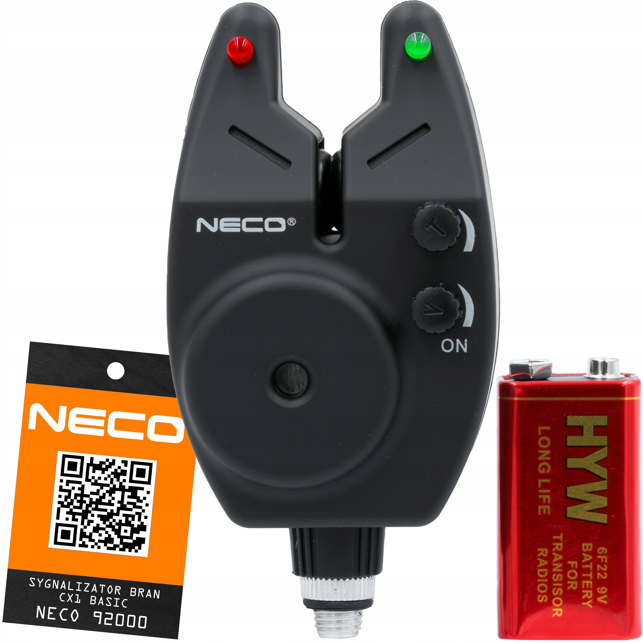 BITE ALARM NECO BASE CX1 RUBBERIZED + BATTERY 9V CARP GROUND