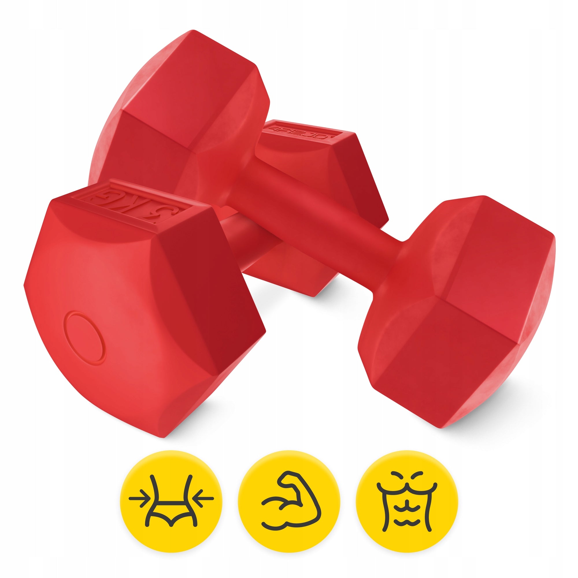 BITUMEN DUMBBELLS FITNESS EXERCISE SET GYM TRAINING 2x3kg Kind vinyl