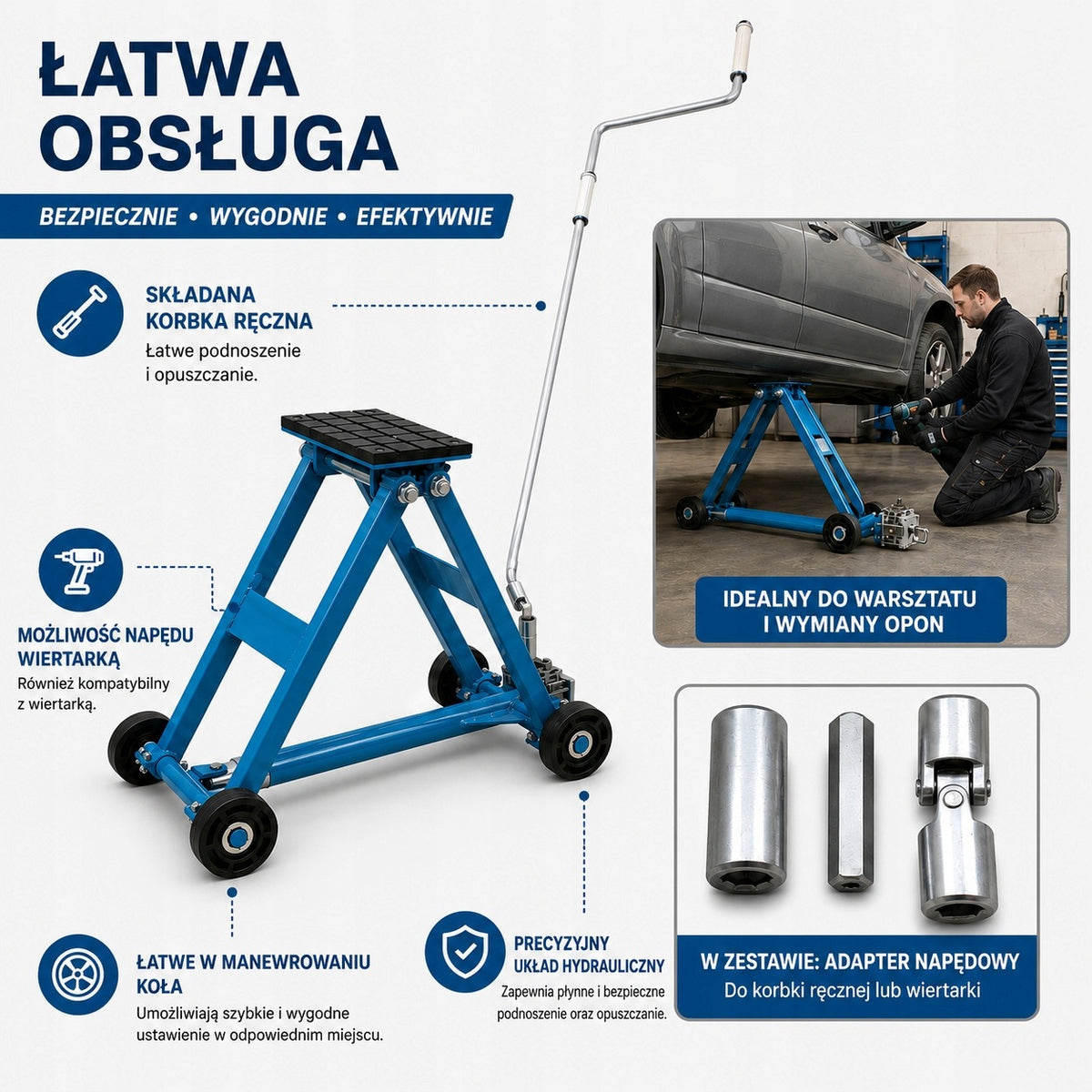 BITUXX Workshop scissor lift up to 2500kg Per hand crank Brand Bituxx