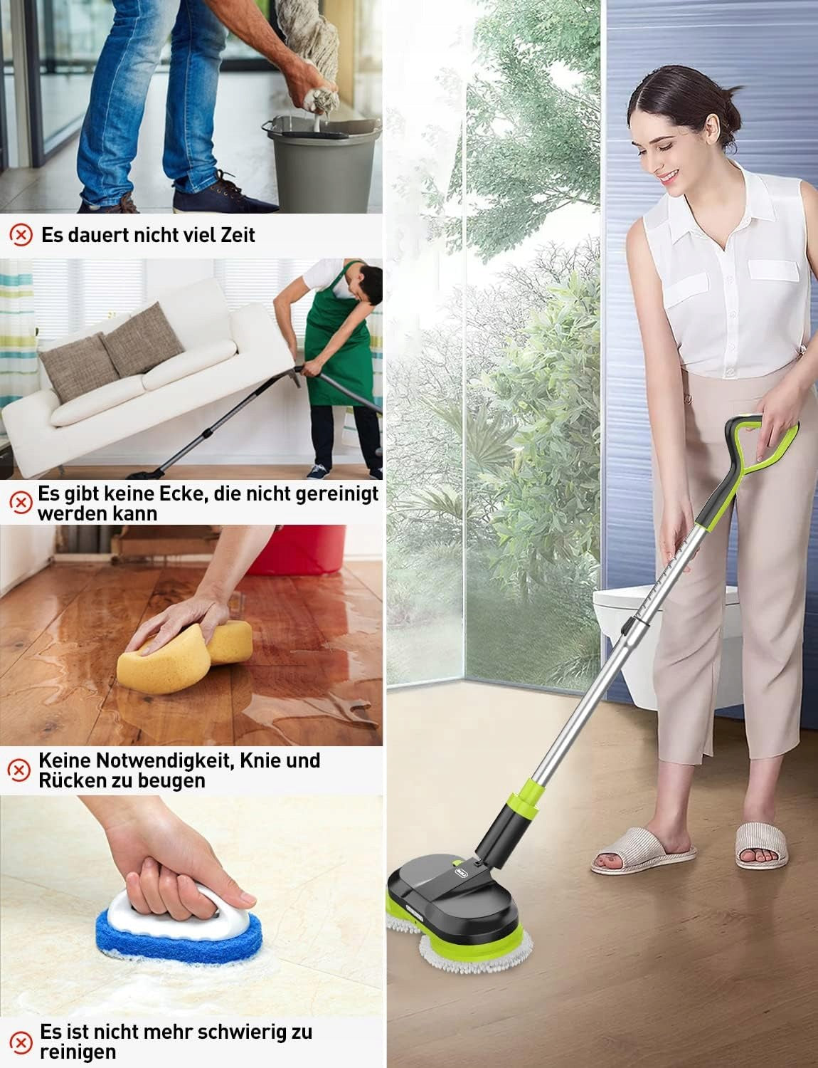 BIUBLE Electric Wireless Mop with Spray Function 300ML 3200mAh Packaging status original
