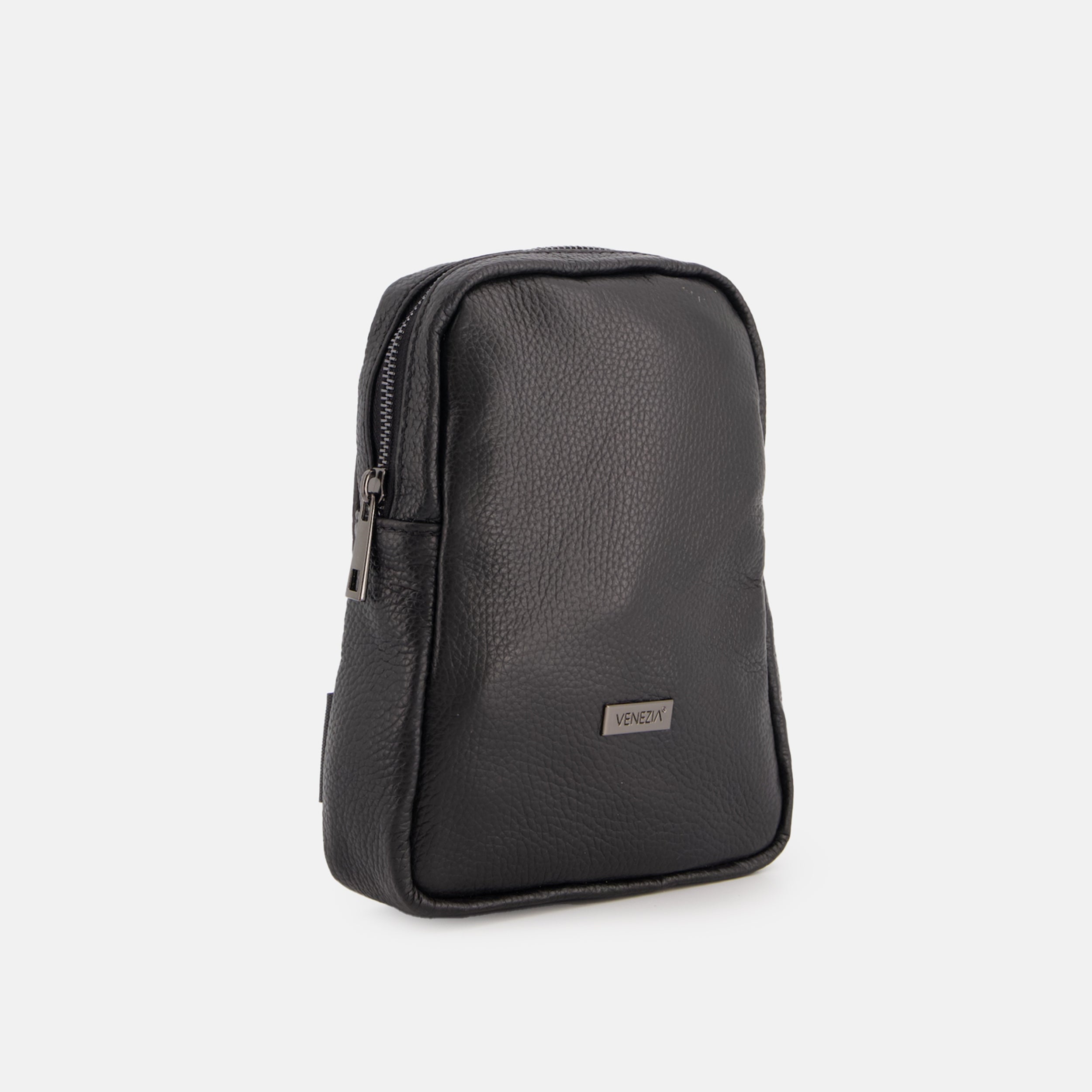 BLACK BACKPACK MADE OF NATURAL LEATHER VENEZIA Brand VENEZIA