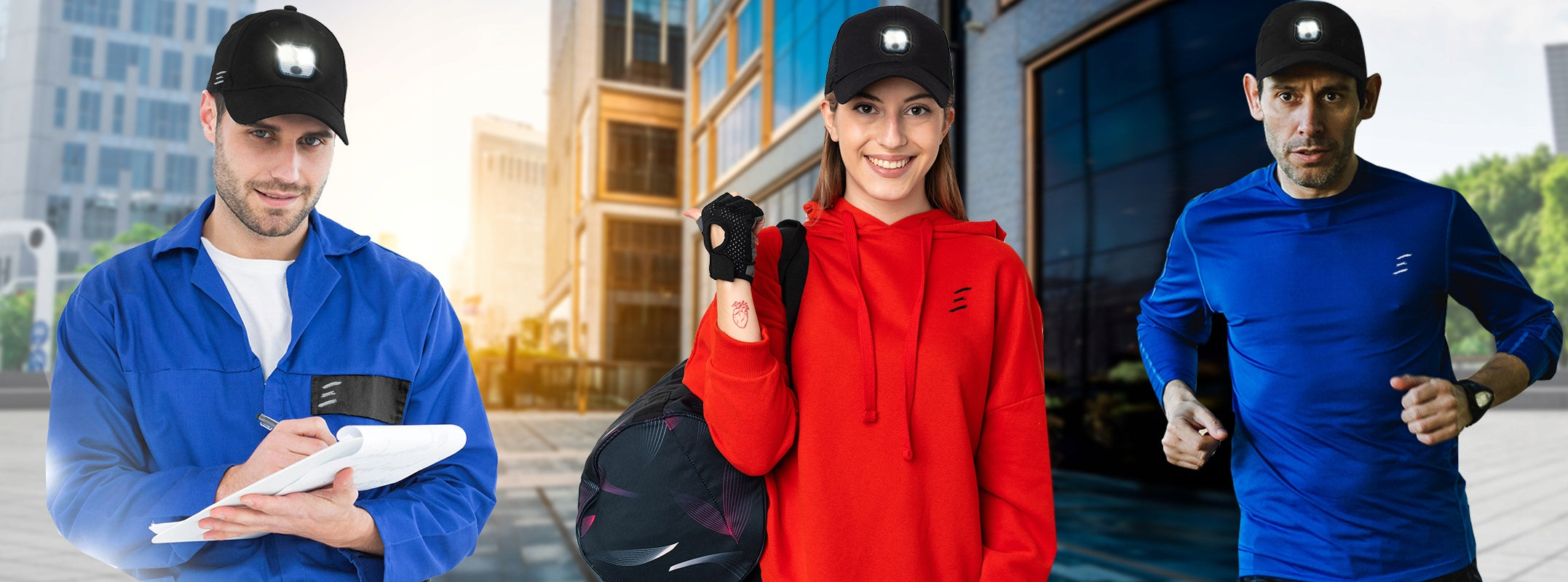 BLACK BASEBALL CAP WITH USB FLASHLIGHT QUADRUPLE STRONG LEDS WEBSKI Color black