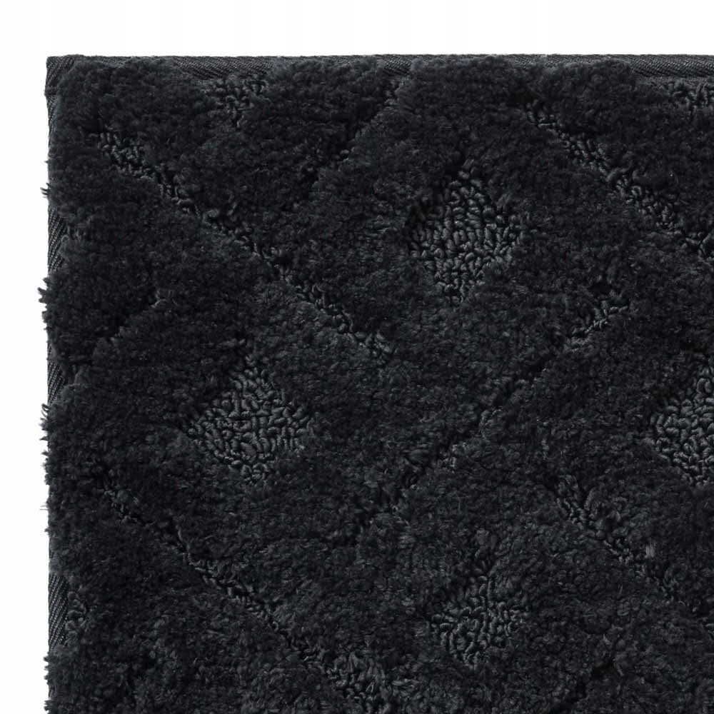 BLACK BATHROOM RUG NON-SLIP SOFT MICROFIBER ABSORBENT SOLID Thickness 15 mm