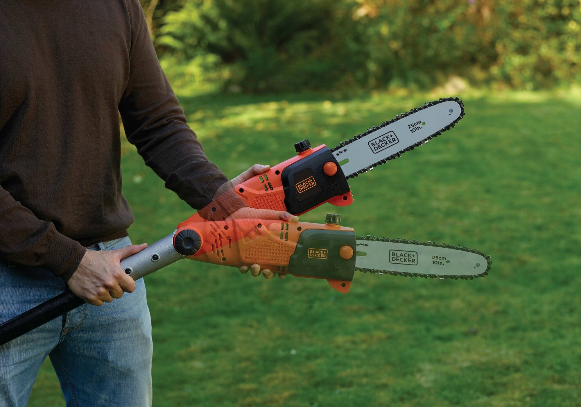 BLACK DECKER Chainsaw 800W 25cm PS7525 Boom Saw 2,7m Maximum power 800 W