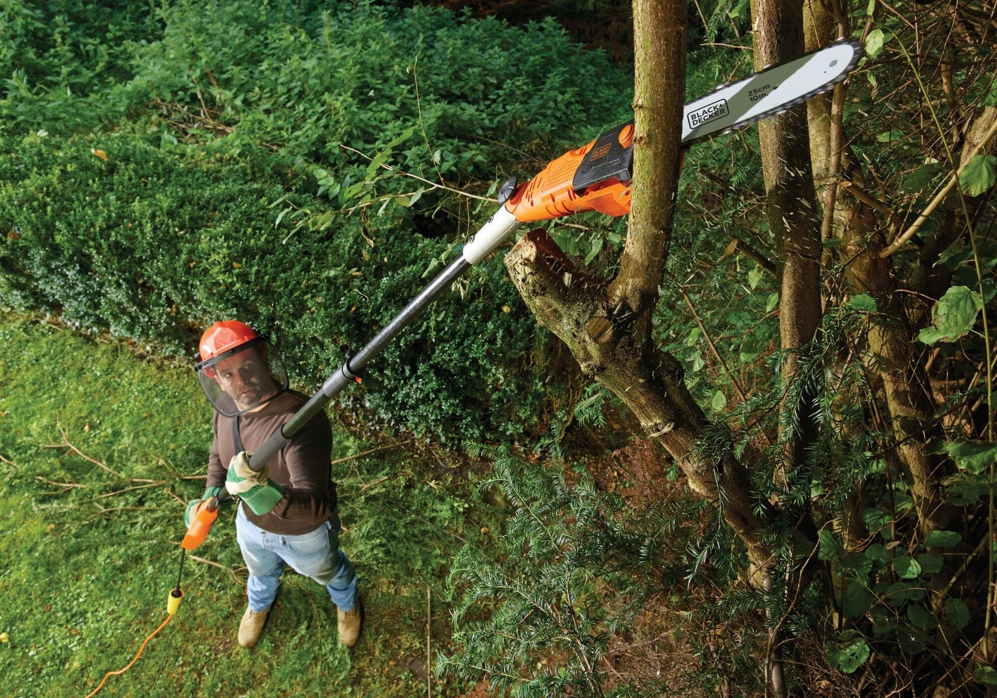 BLACK DECKER Chainsaw 800W 25cm PS7525 Boom Saw 2,7m Power supply mains