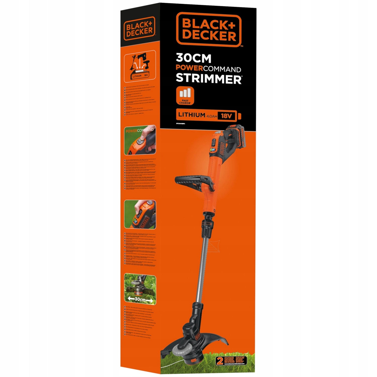 BLACK DECKER Grass line trimmer STC1840EPC 18V 30cm aku 4.0Ah Brand Black+Decker