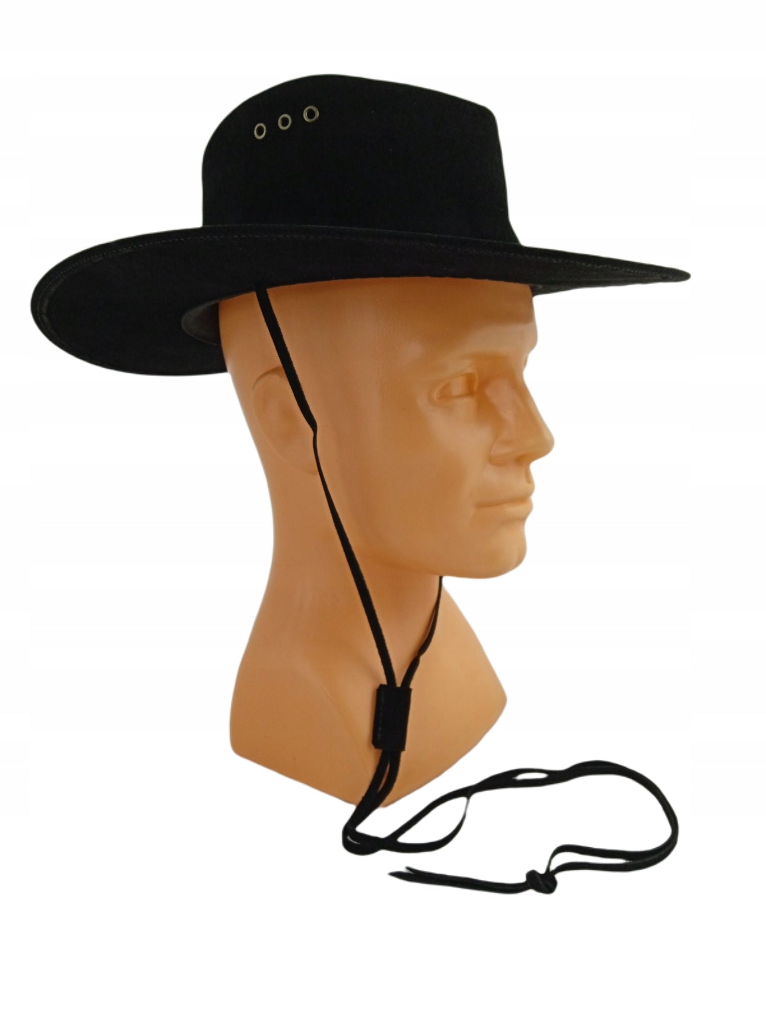 BLACK LEATHER HAT WITH THONGS - SIZE XXL Brand no brand