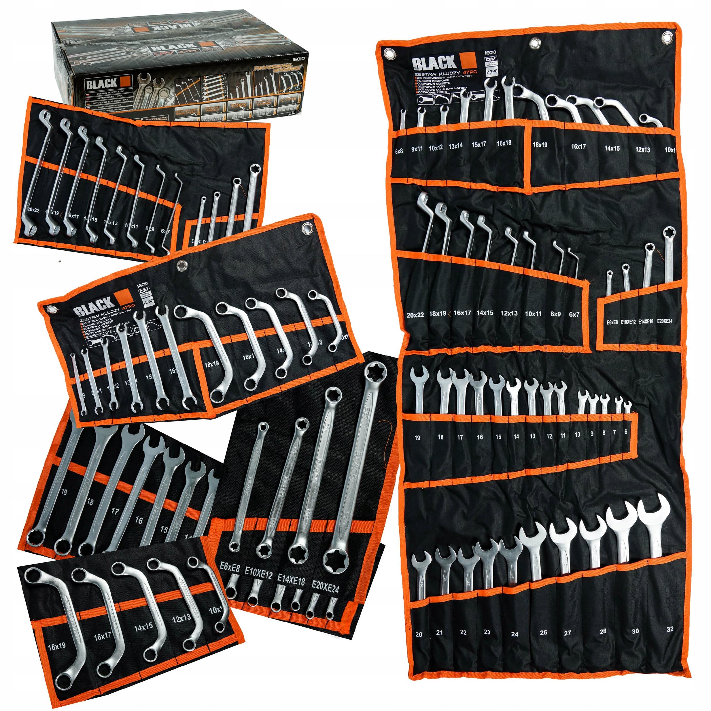 BLACK MEGA SET 6-32 MM TORX FLAT EYELET OPEN TYPE-C BENT 47 PCS.