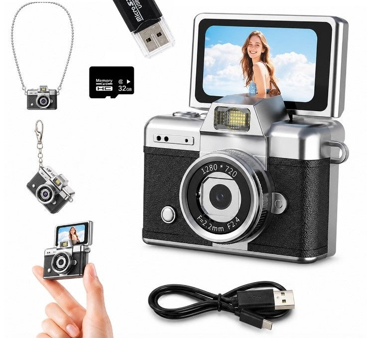 BLACK MINI CAMERA KEYCHAIN - 32 GB MEMORY - BACKPACK GADGET