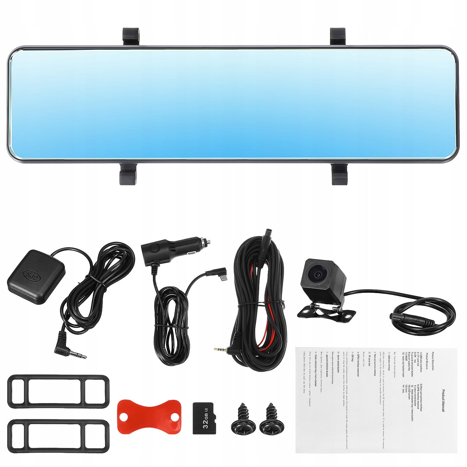 BLACK MIRROR DASH CAM WITH FRONT AND REAR HD CAMERAS, WIFI & PARKING ASSIST