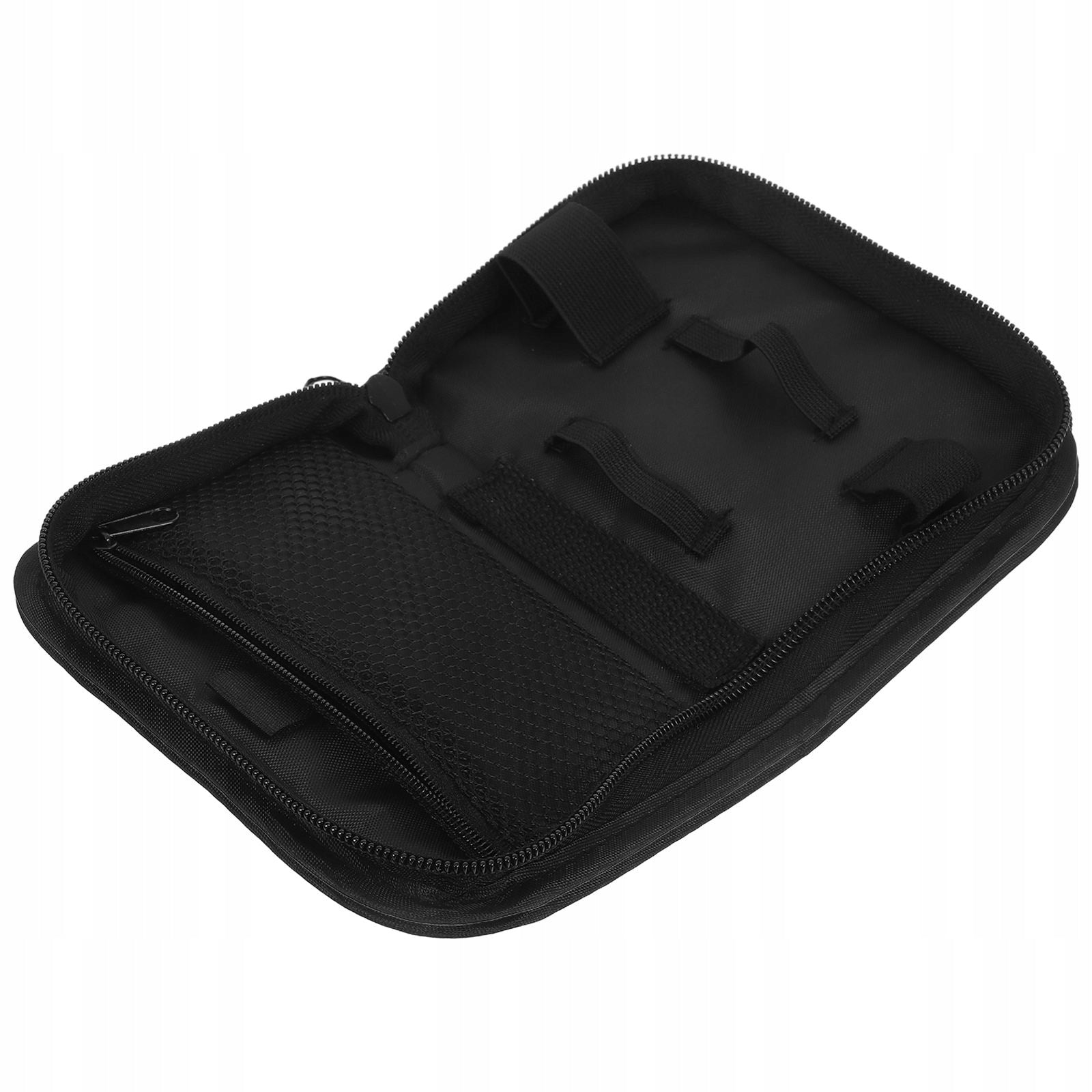 BLACK SHOCKPROOF DIABETES METER STORAGE BAG WITH MULTIPLE COMPARTMENTS