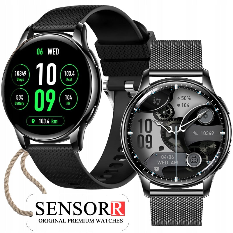 BLACK SMARTWATCH WOMEN'S TALK PRESSURE HEART RATE MONITOR SLEEP STEPS PL