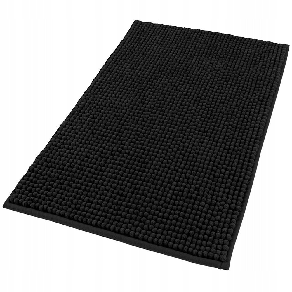 BLACK SOFT BATHROOM RUG 50x80 ABSORBENT NON-SLIP LARGE FLUFFY Manufacturer code Dywanik Łazienkowy 50x80 DUŻY