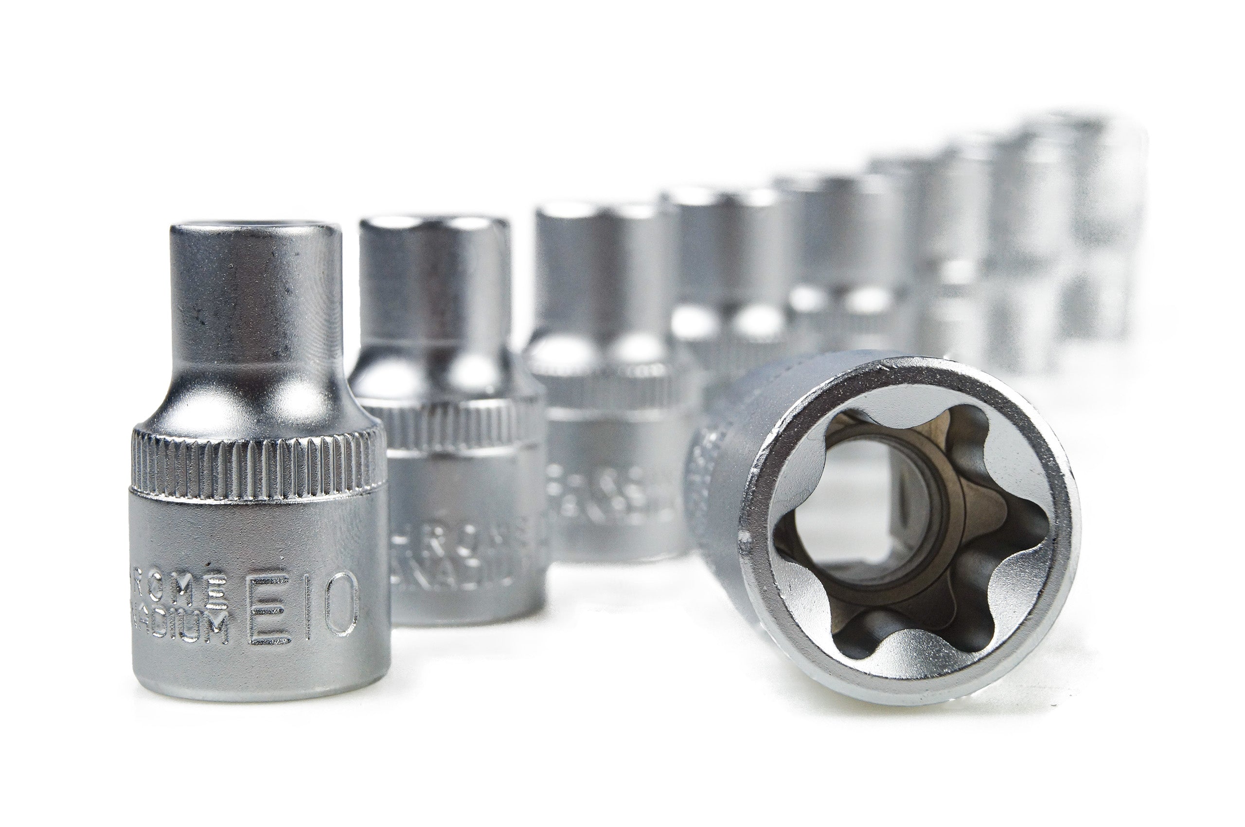BLACK TORX SOCKET SET SOCKET WRENCHES IN BOX E-TORX 1/2 19EL Product weight with unit packaging 1.7 kg