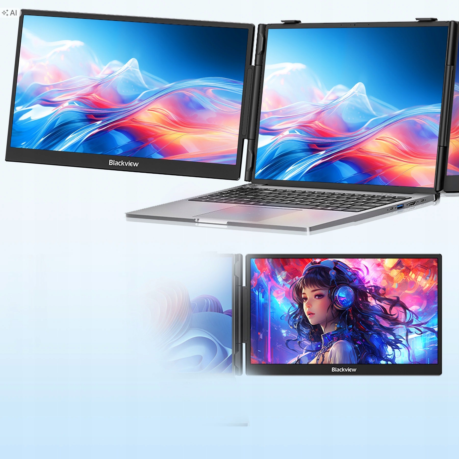 BLACKVIEW DCM5 Monitor,14" 1920x1080px IPS,Przenośny Wyświetlacz LCD Brand Blackview
