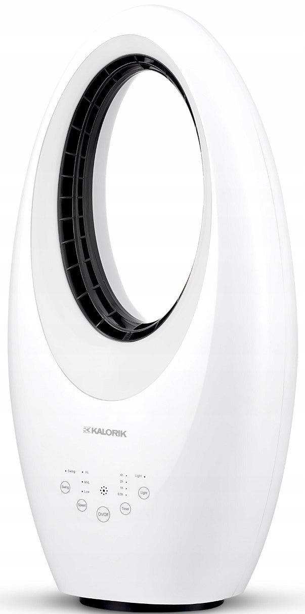 BLADELESS FLOOR FAN OSCILLATION TIMER REMOTE CONTROL LED LIGHTING Brand Kalorik