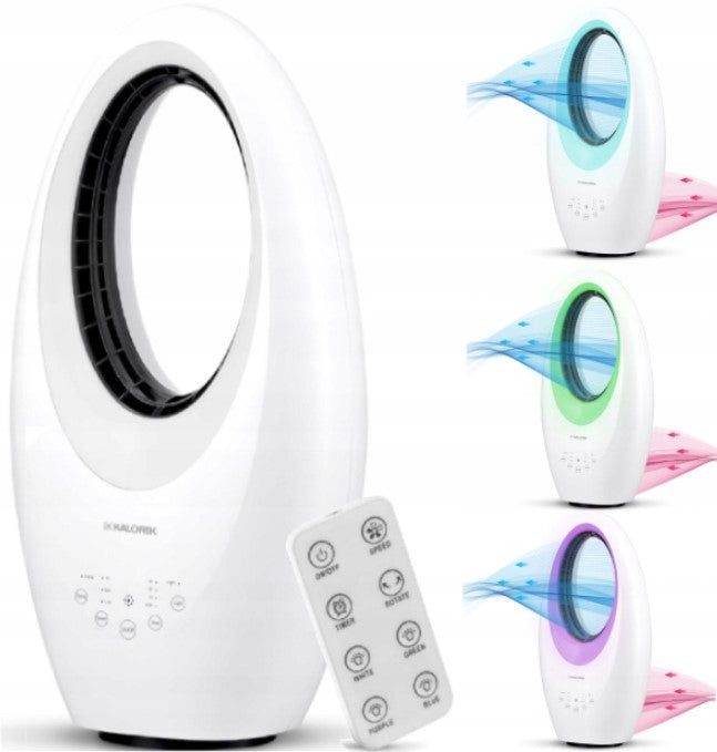 BLADELESS FLOOR FAN OSCILLATION TIMER REMOTE CONTROL LED LIGHTING