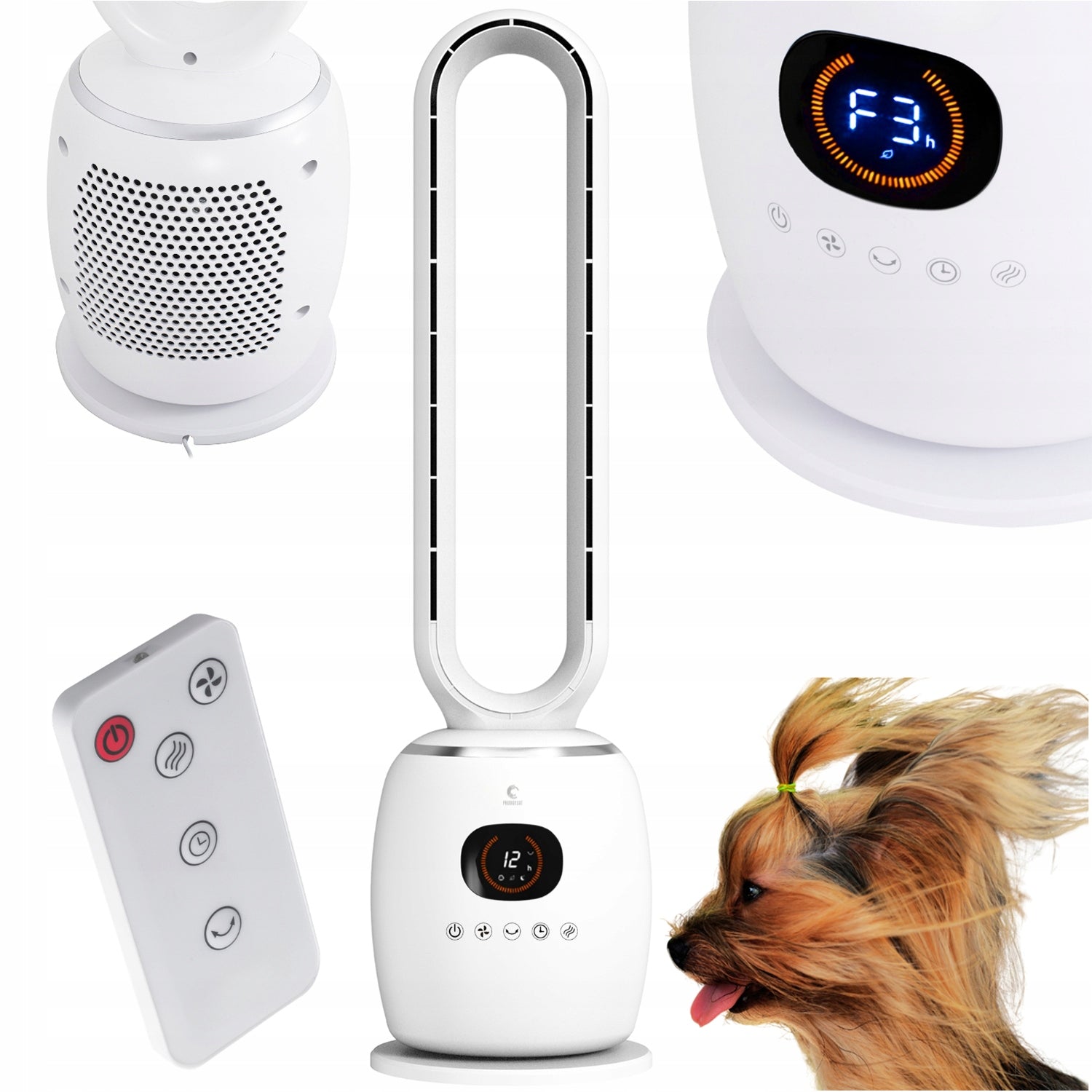 BLADELESS Fans Silent Column Fan LED Timer 60W + Remote Control