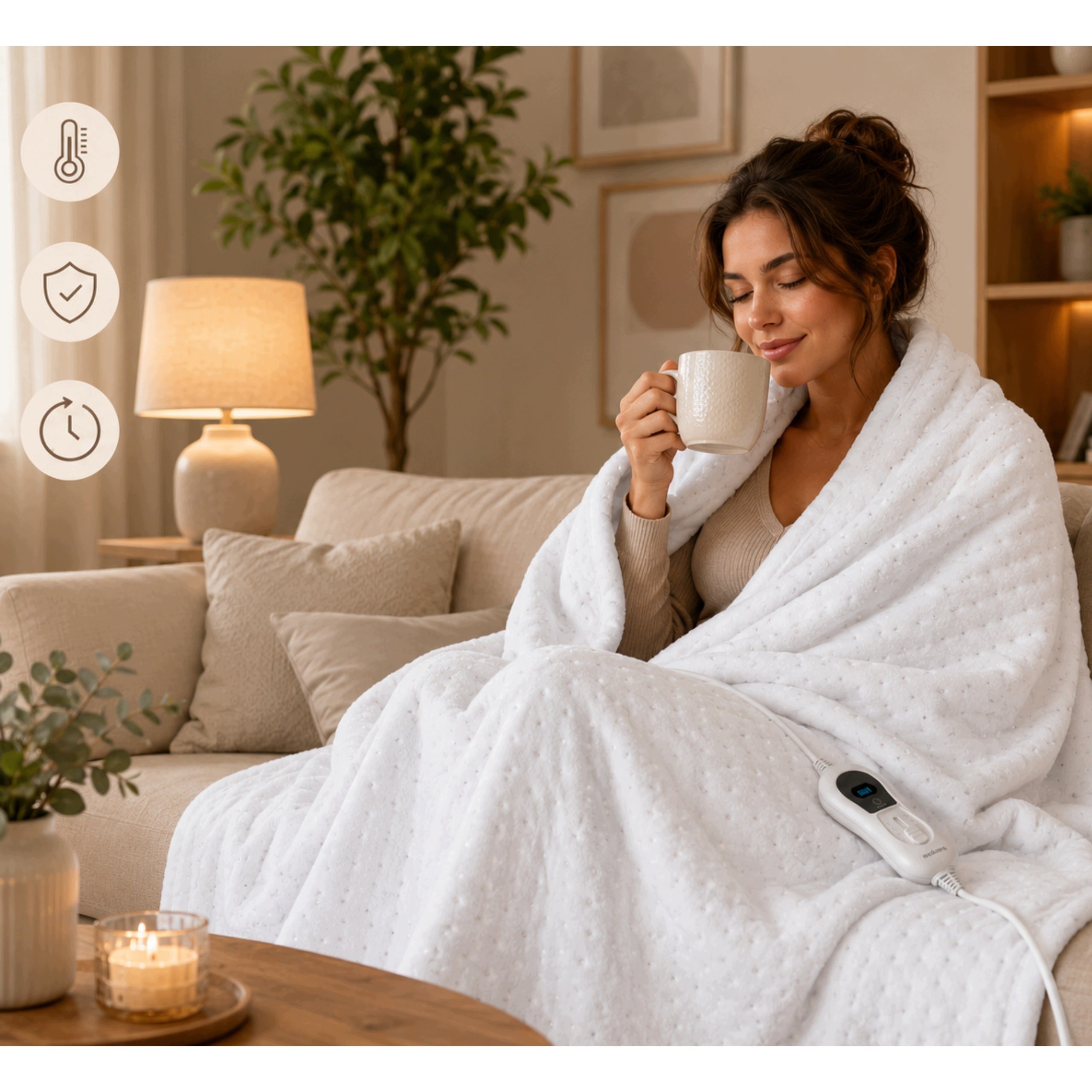 BLANKET ELECTRIC HEATING MAT 3 LEVELS AUTO SHUT OFF 150X80 COZY Medical device no