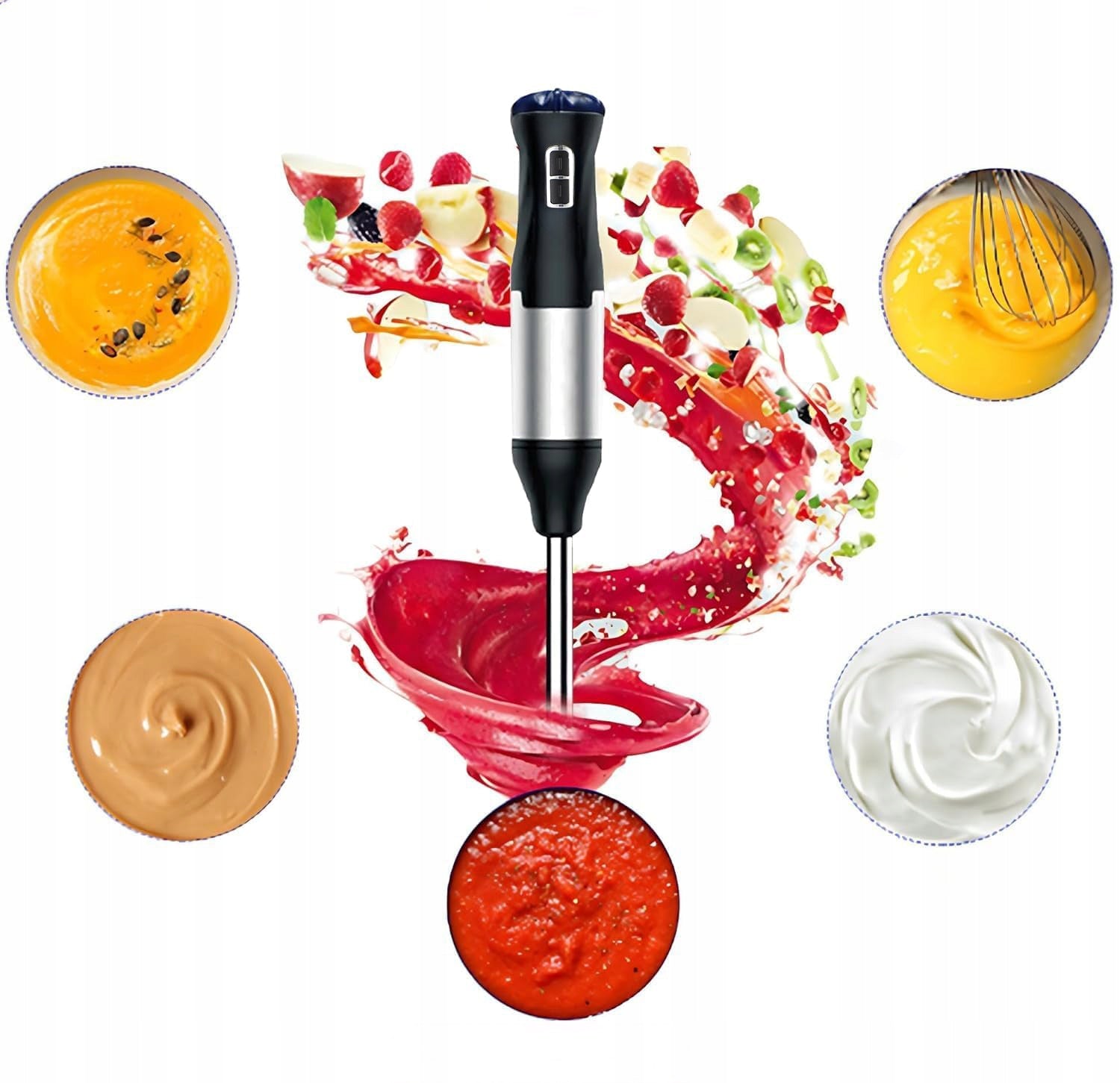 BLENDER HAND MIXER MULTIFUNCTIONAL TURBO MODE 400 IN ICE CRUSHER 4IN1 POWERFUL Packaging status original