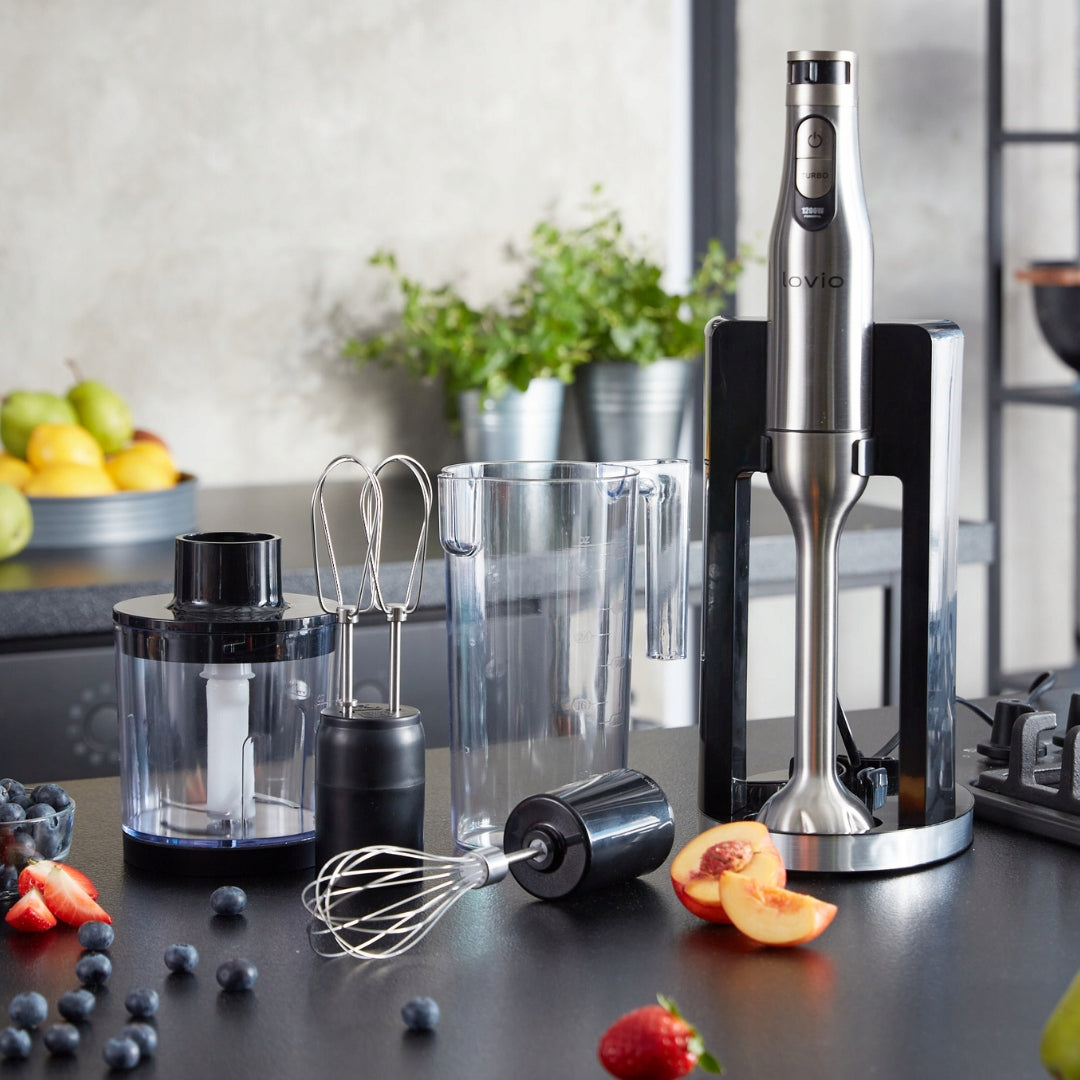 BLENDER HANDHELD Multifunction Mixer POWERFUL MALAXER TITANIUM BLADES 1200W Manufacturer code Blender ręczny mikser wielofunkcyjny LVHBL001