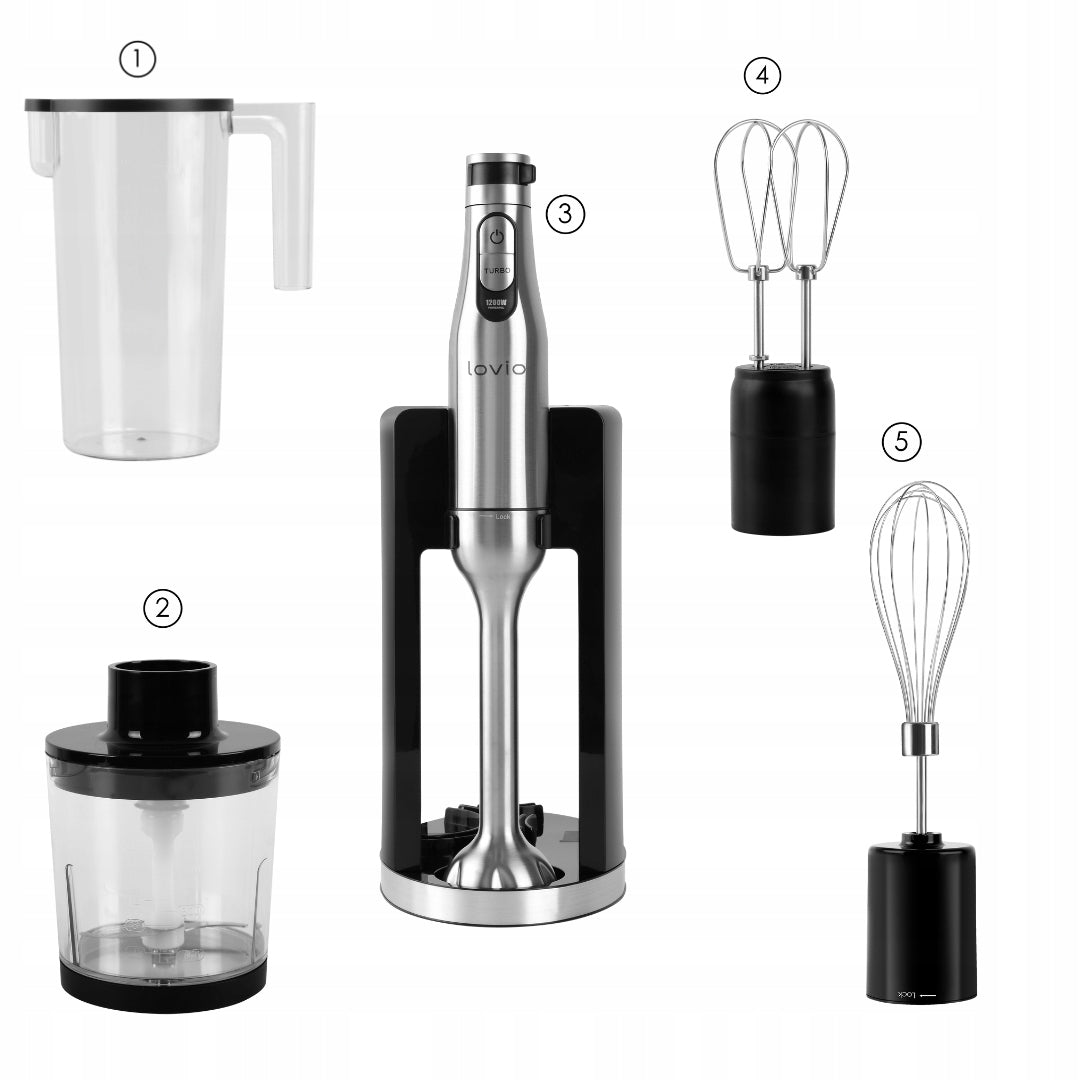 BLENDER HANDHELD Multifunction Mixer POWERFUL MALAXER TITANIUM BLADES 1200W Packaging status original