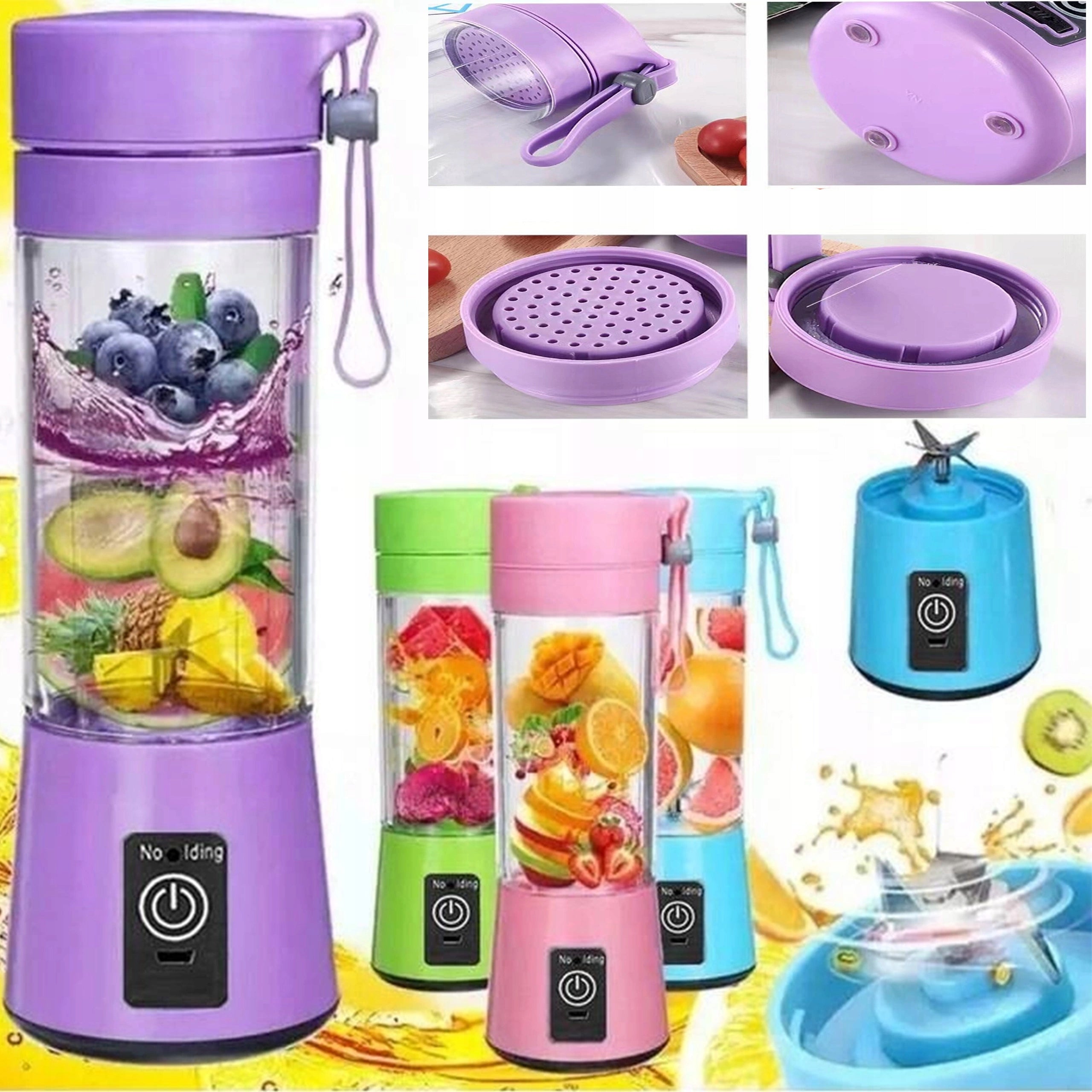 BLENDER TOURIST MIXER USB RECHARGEABLE BATTERY 380ML 34 GIFT WIRELESS Packaging status original