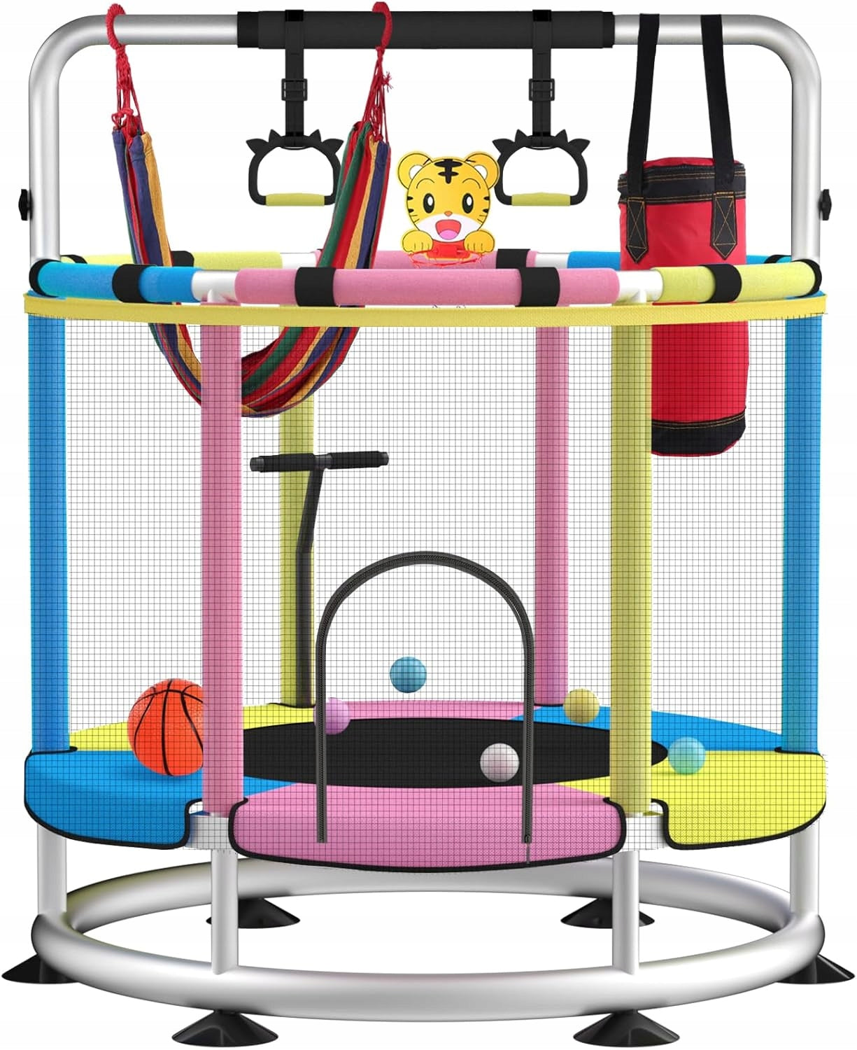 BLINWORLD Children's Trampoline 140 cm With Mesh For Interior And Garden