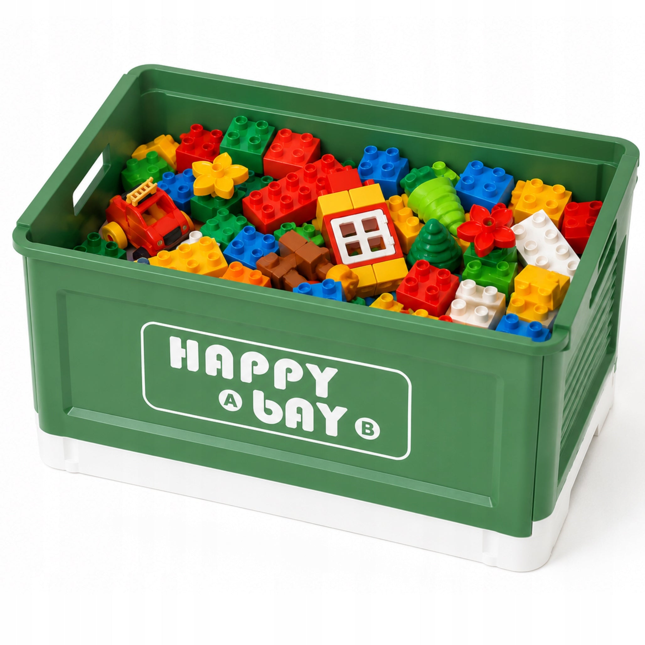 BLOCK ORGANIZER TOY CONTAINER FOLDING BOX ON WHEELS LEGO DUPLO Packaging status original