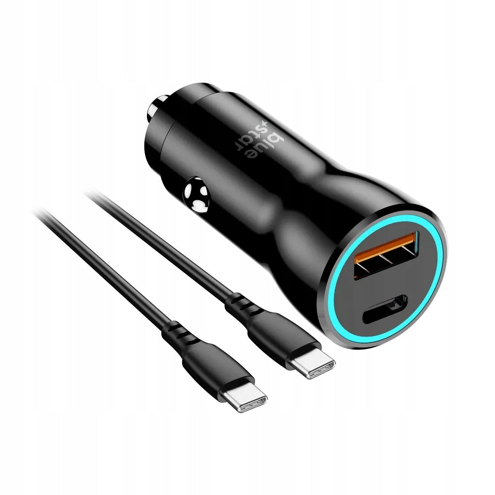 BLUE STAR Car Charger 3A 25W Type C + USB A + Type C to Type C Cable Manufacturer Bluestar