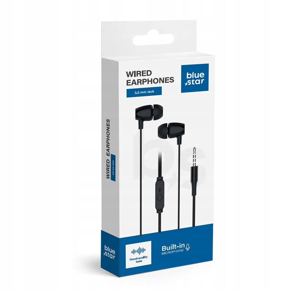 BLUE STAR wired headphones Jack 3,5 mm with microphone PA-E67 1,2 m black Model other