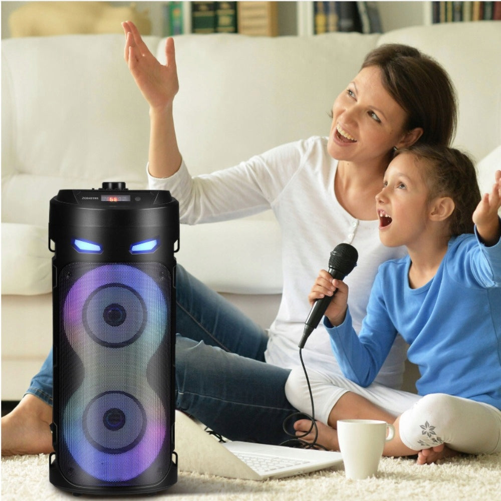 BLUETOOTH 5.0 16W PORTABLE KARAOKE SPEAKER WITH USB AUX FM TWS MICROPHONE Model other