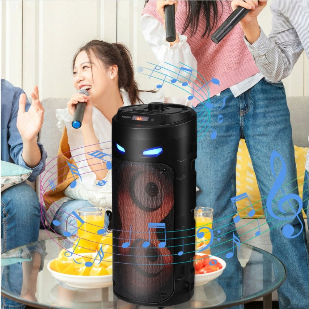 BLUETOOTH 5.0 16W PORTABLE KARAOKE SPEAKER WITH USB AUX FM TWS MICROPHONE Packaging status original