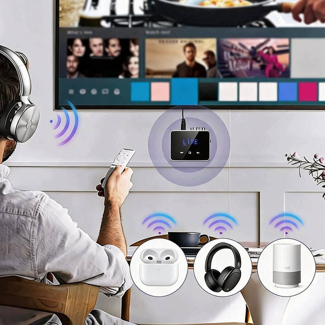 BLUETOOTH AUDIO RECEIVER AND BLUETOOTH TRANSMITTER HIFI AUDIO ADAPTER Packaging status original