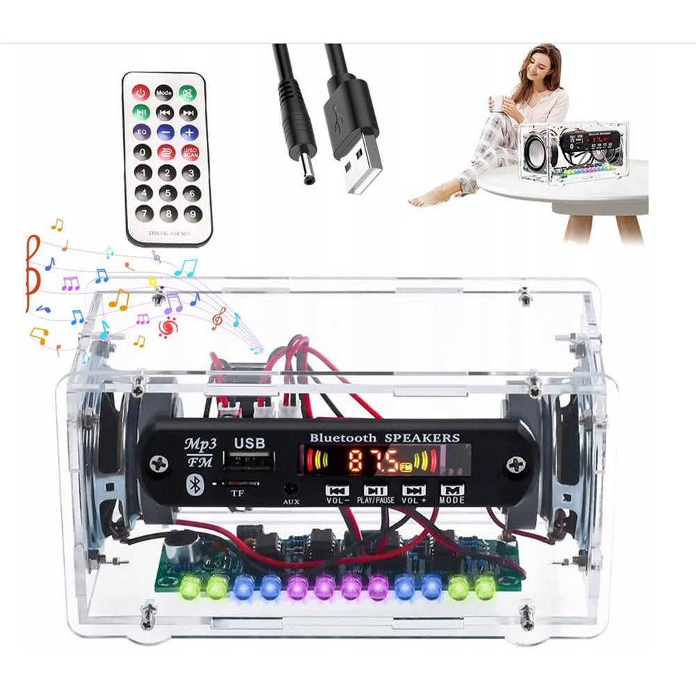 BLUETOOTH DIY SPEAKER FOR SELF MOUNTING RADIO FM LED REMOTE CONTROL Model other