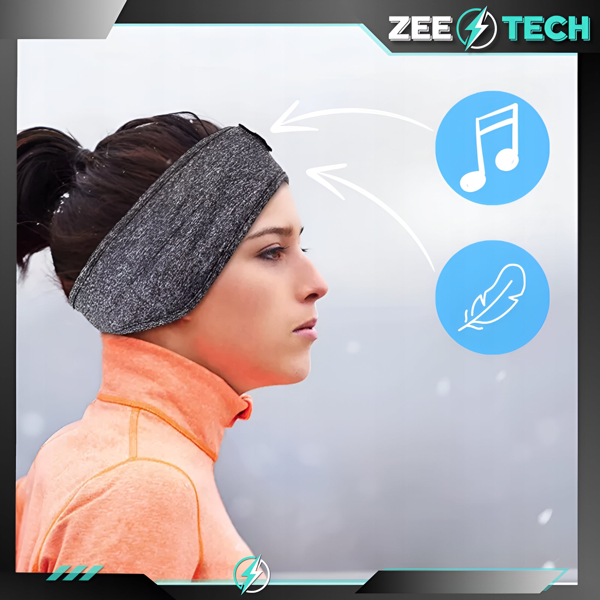 BLUETOOTH HEADBAND FOR RUNNING SLEEPING ON THE EARS EYES SPORTS TALK Manufacturer code Opaska na głowę bluetooth muzyka rozmowy