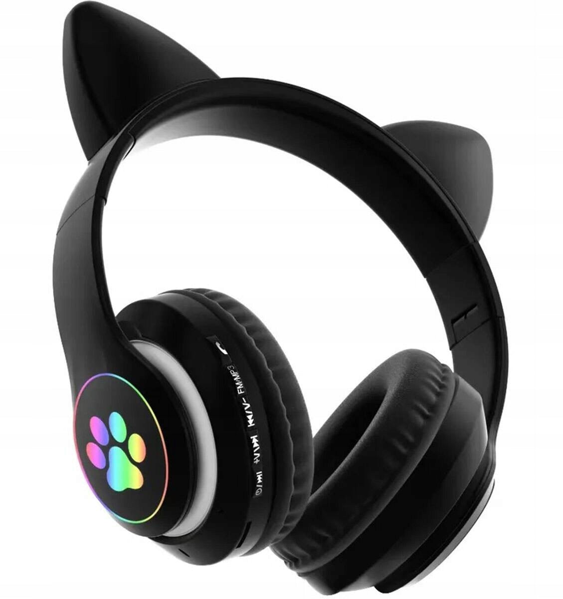 BLUETOOTH HEADPHONES WIRELESS MICROPHONE RADIO CAT EARS LED FOR KIDS Manufacturer code APT_ZS7f