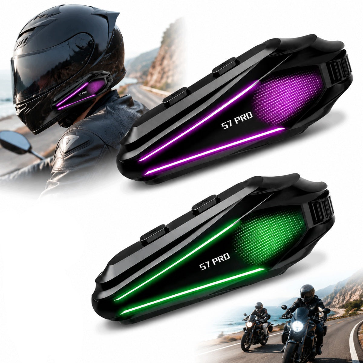 BLUETOOTH MOTORCYCLE INTERCOM 1000M 800MAH BT5.3