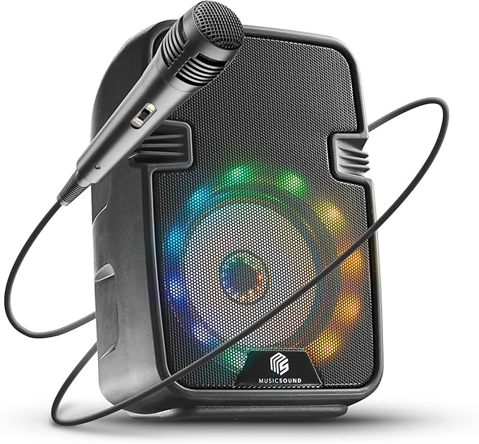 BLUETOOTH Music Sound Karaoke Speaker Black RGB USB MICROPHONE