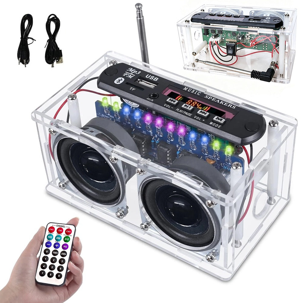BLUETOOTH POWER SUPPLY KIT FOR SOLDERING ELECTRONICS RADIO FM, SPEAKER