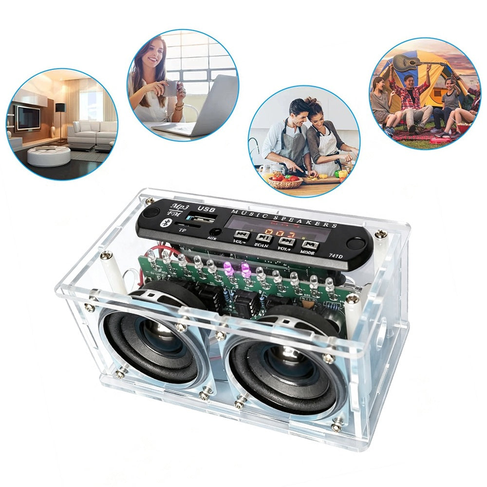 BLUETOOTH POWER SUPPLY KIT FOR SOLDERING ELECTRONICS RADIO FM, USB SPEAKER WITH Brand no brand