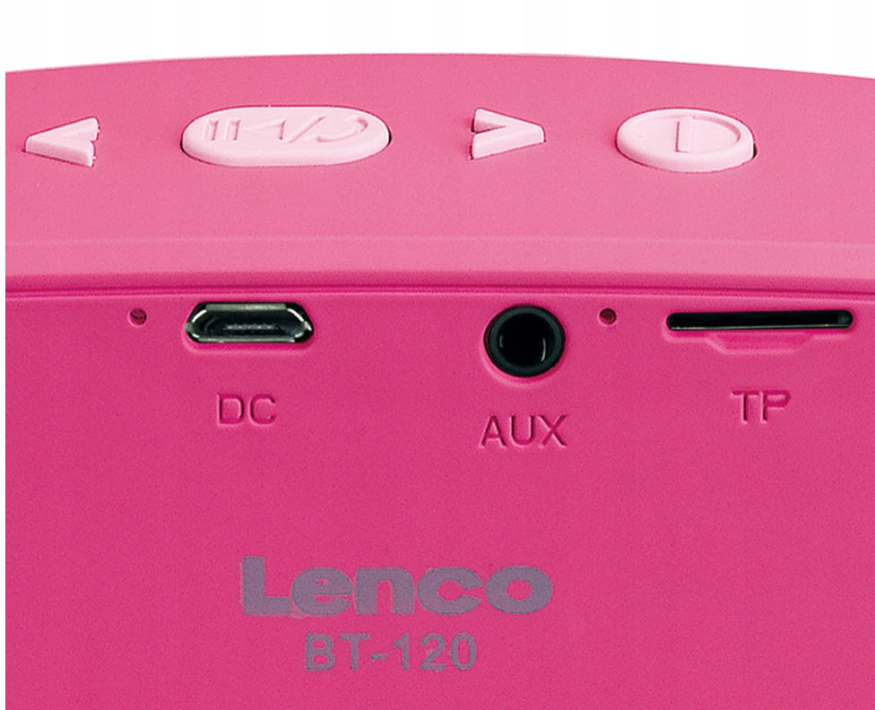 BLUETOOTH Portable Speaker with 3W Output Power and Carrying Strap Pink Brand Lenco