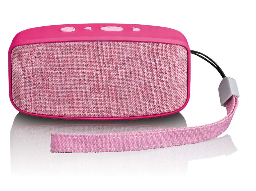 BLUETOOTH Portable Speaker with 3W Output Power and Carrying Strap Pink